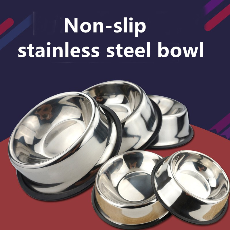 Pet Bowl Pet Supplies Cat Food Basin Wholesale Stainless Steel Pet Feeder Dog Basin Stainless Steel Cat Bowl Dog Bowl