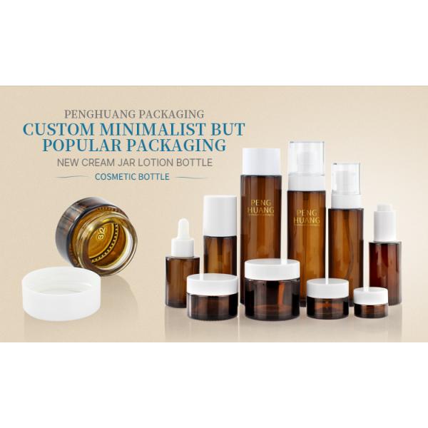 5g-200g Empty Frosted Glass Cosmetic Packaging Gogerous With Lid