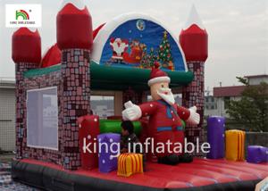 Quality Christmas Inflatable Santa Jumping Castle Colorful Oxford UV - Proof wholesale