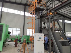 China PLC Control Tumblast Sand Blasting Booth Blast Cleaning Machine on sale