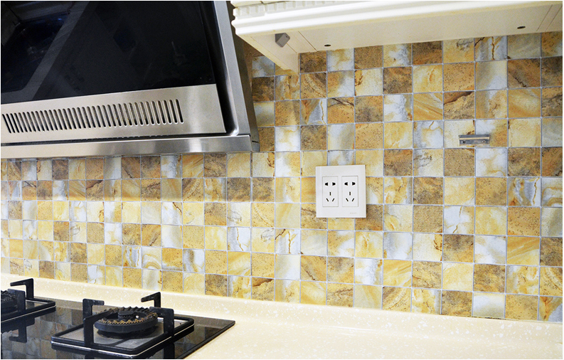 Commerce Waterproof Vinyl Wallpaper Sticker for Bathroom and Kitchen Decoration Adhesive Installation Resistant to Moisture