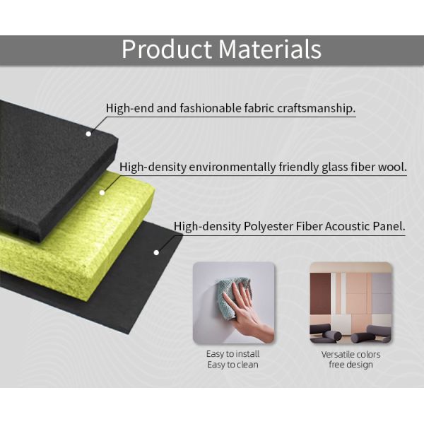 Custom Adhesive Backing Fabric Acoustic Panel Bedroom Soundproofing Panels