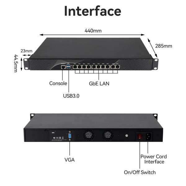 Intel Pentium 4405U 1U Server With 10 Ethernet DDR4 32G RAM And Windows 10 Linux