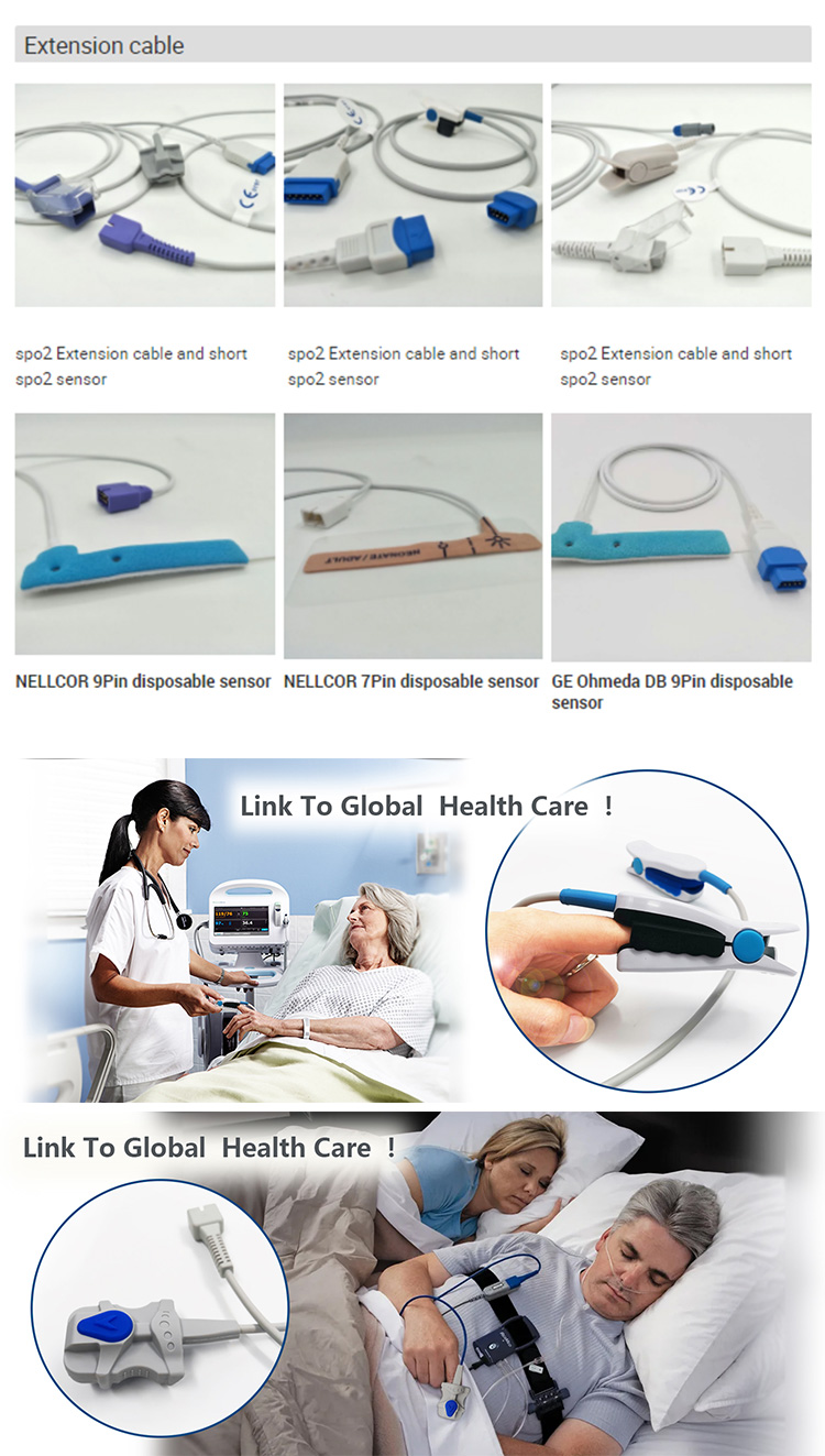 Db Adult Finger Clip Medical SPO2 Sensor Probe Reusable 9pin