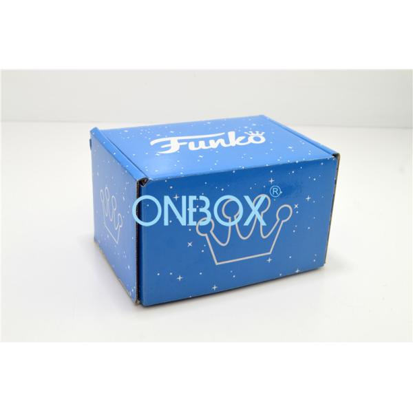 Cardboard / Corrugated Blue Packaging Paper Box For Gift CMYK Printing