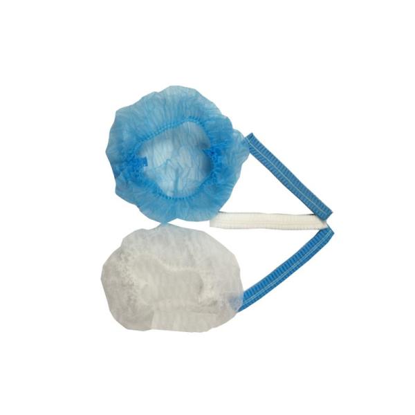 Single Elastic PP Clip Caps Disposable Non Woven Medical Mob Caps