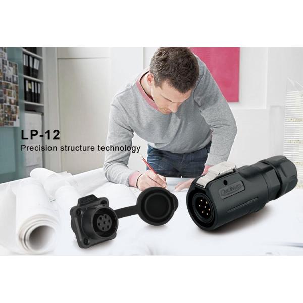 CNLINKO Male Female Panel Mount Industrial Wire Connector 7 Pin Waterproof Plug Socket Pogo Pin Connector