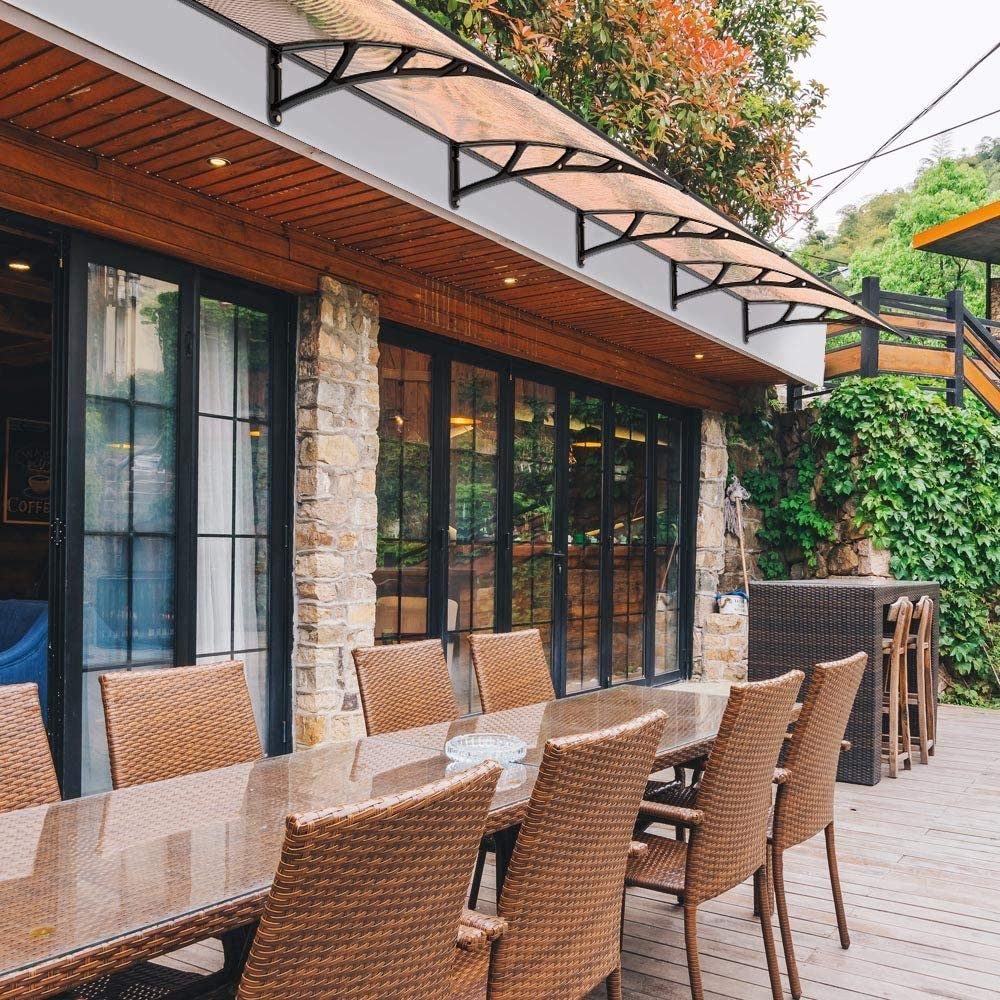 60x80CM Durable Window Awning Waterproof Door Window Awning Canopy Clear Rain Cover Outdoor Sun Shade Shelter