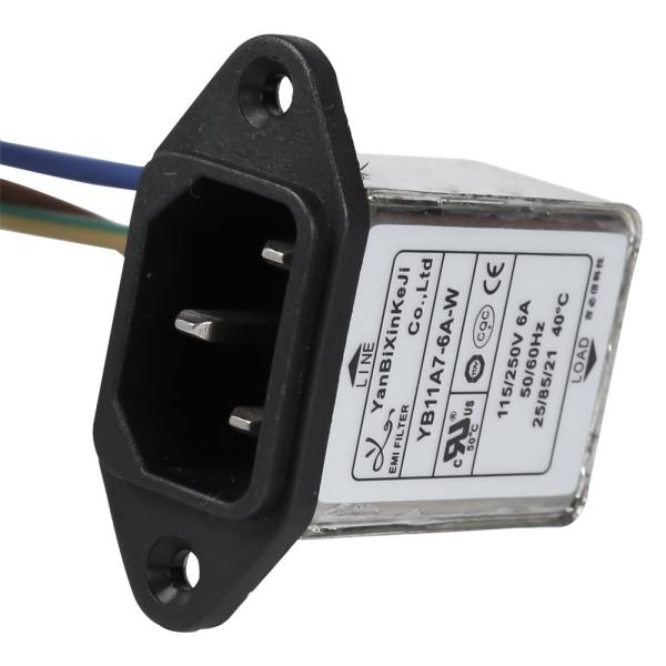 Yanbixin IEC Inlet Filter 1A-10A Wire Terminal Power Line Filter YB11A7-6A-W Filter