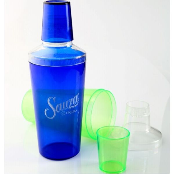 22oz Leakproof Plastic Drink Mixer Plastic Cocktail Shaker With Measurements Markings