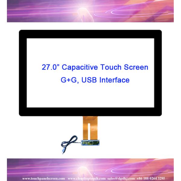 27.0 Inch Capacitive Touch Sensor Digitizer Bonded With 6H Cover Glass For Multi Touch Display