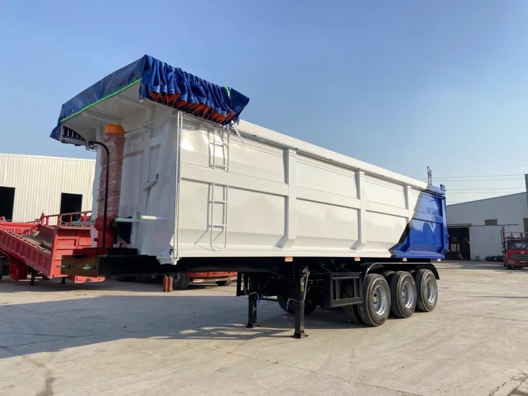 3 Axles Customized Heavy Duty 80 Tons Dump Trailer, Hydraulic Tipping Tipper Semi Trailer