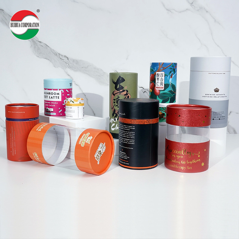 Food Grade Paper Cans Packaging with Aluminum Foil Lining for Tea and Cosmetics