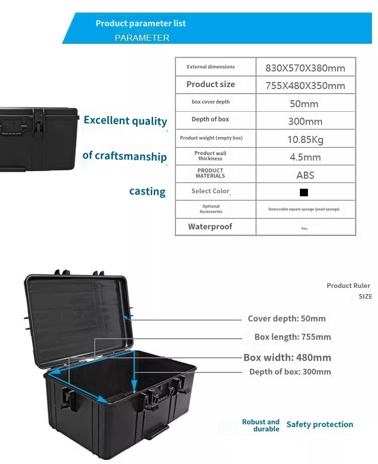 Photographic Equipment Custom Tool Box Shockproof Hard Plastic Travel Case