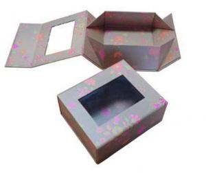 Quality custom pvc window gift folding box  luxury wedding dressing  foldable packaging box wholesale