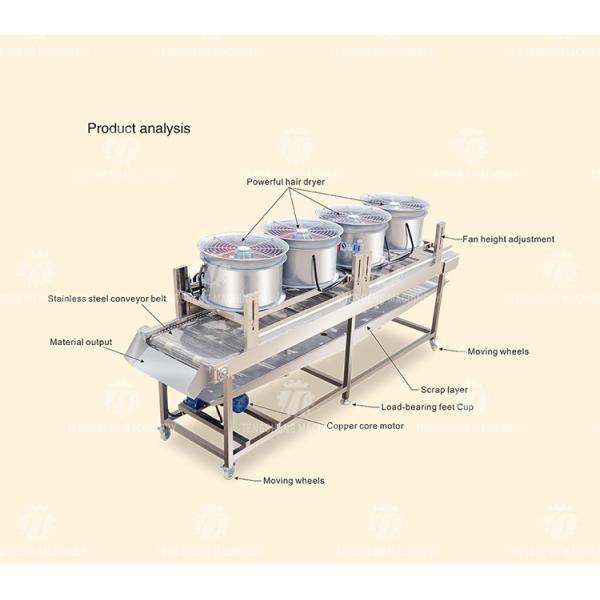 350KG Vegetable drain air drying machine stainless steel fruit and vegetable air drying complete equipment parallel type