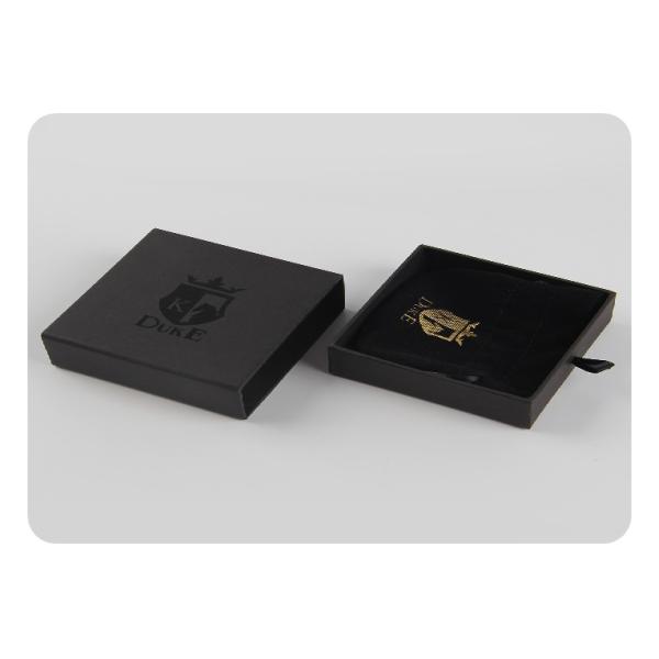 Professional Jewelry Packaging Boxes , Black Paper Packaging Box OEM ODM