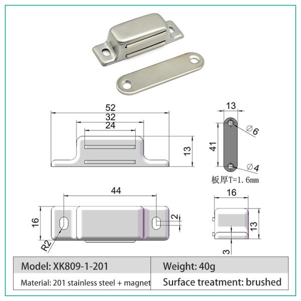 Furniture Hardware Magnetic Door Catches Wardrobe Cabinet Latch Catch With Screws