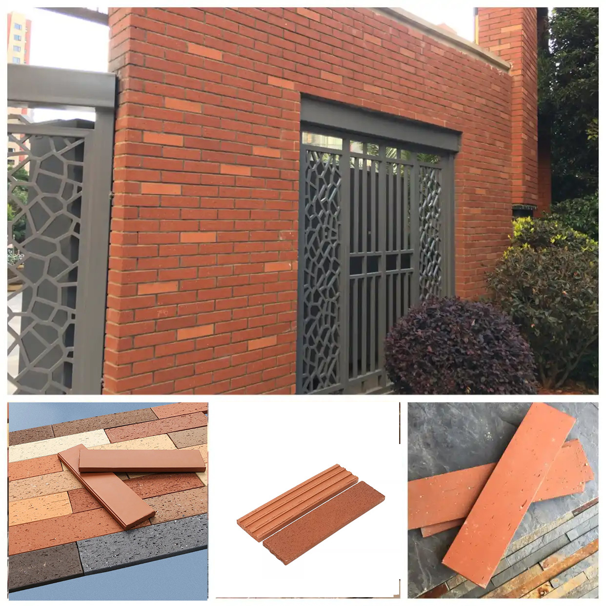 Split Wall Face Brick Outdoor Villa Garden Exterior Wall Decoration Clay Split Facing Brick for Building Facade Construction