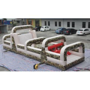 Quality Tarpaulin Inflatable Military Obstacle Course Commercial Bouncer Slide wholesale