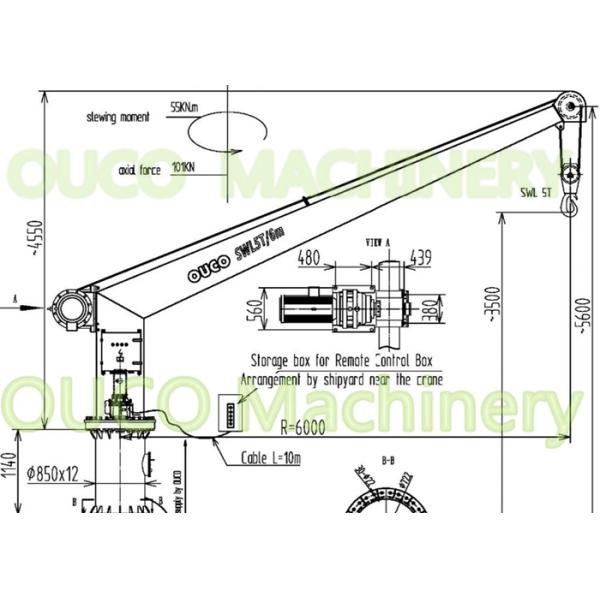 Customized Color Pedestal Mounted Crane 5 Ton Versatile With CCS Certificate
