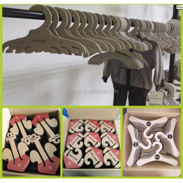 FSC Eco Friendly Multi Shape Cardboard Hangers With Clips For Adult Clothes