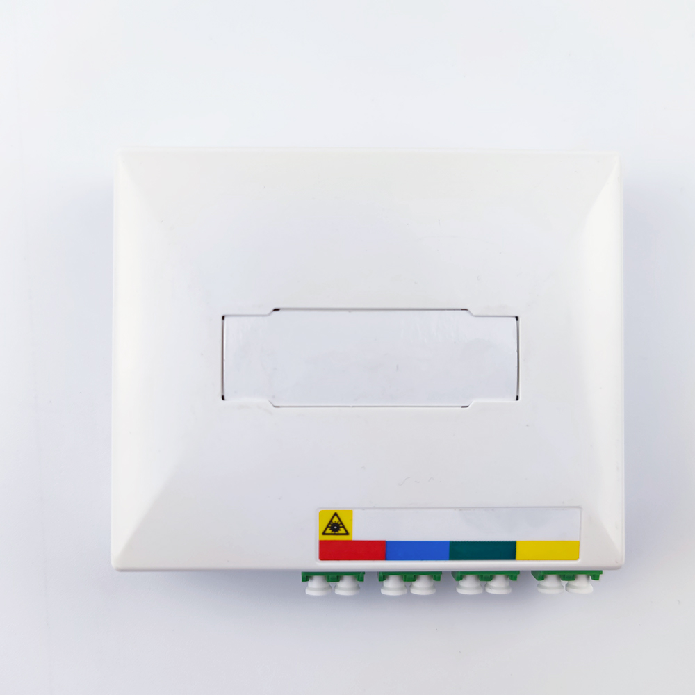 Network None 4 Cores Fiber Optic Faceplate Socket Panel for Indoor FTTH Installation