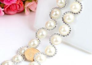 China diamond fancy cup chain Pearl chain wedding dress rhinestone chain accessory on sale