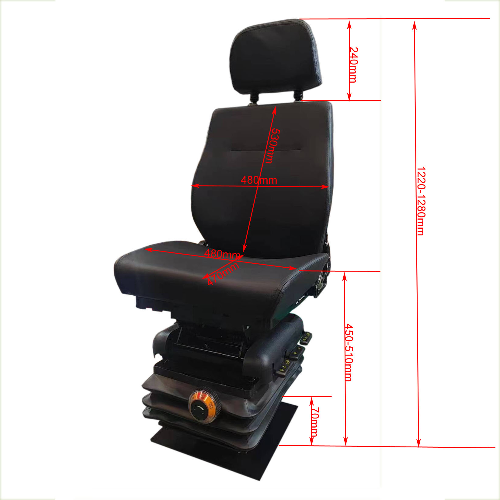 Man Truck Driver Seat M801 Mechanical Suspension Seat PU Leather Customized