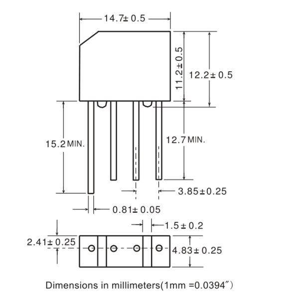 2.0 A Silicon Bridge Rectifier 2KBP005M Thru 2KBP10M Reverse Voltage 50 To 1000V