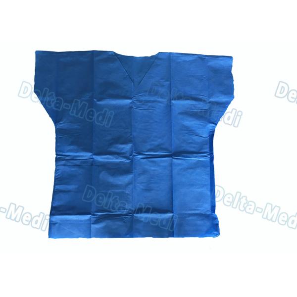 Dark Blue Disposable Protective Apparel , Disposable Scrub Suits With Shirt / Pants