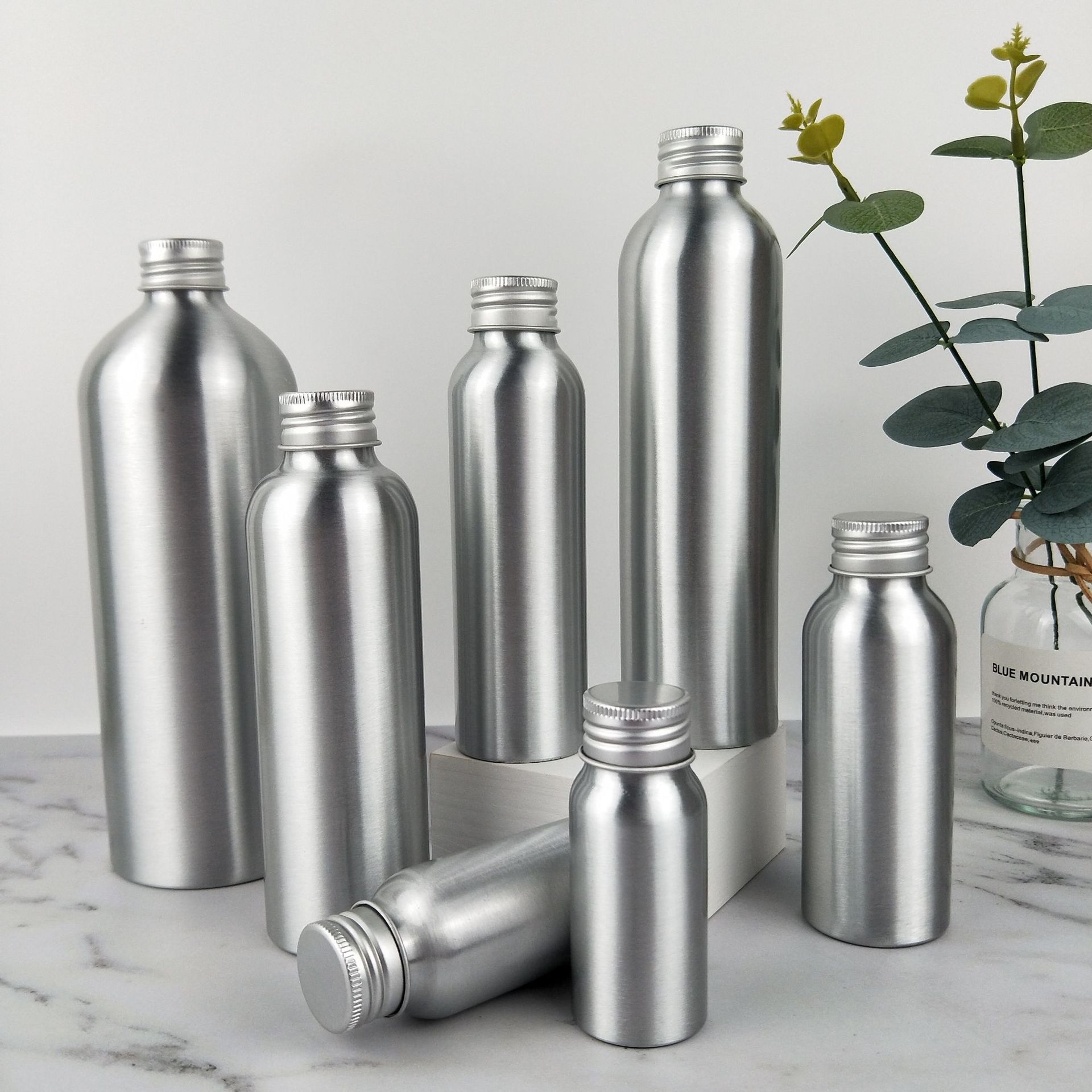 Empty Silver 15ml 30ml 50ml 100ml 250ml 500ml 600ml 1000ml Aluminum Water Bottle PERFUME Personal Skin Care Packaging