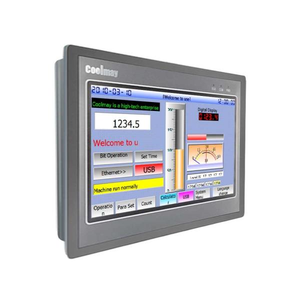 Cheap 30DI 30DO HMI With Inbuilt PLC TFT 500mA K Type Thermocouple Relay for sale