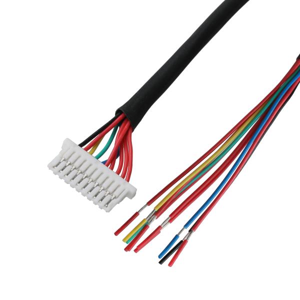 Lvds Cable 10P JST SHLP-10V-S-B To Semi-stripped Harnesses Custom Coaxial Cable