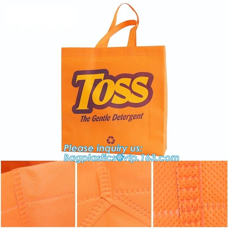 ultrasonic non woven bag with CMYK print and laminated with handles, Cheap Promotional Custom Non Woven Bag, bagease pac