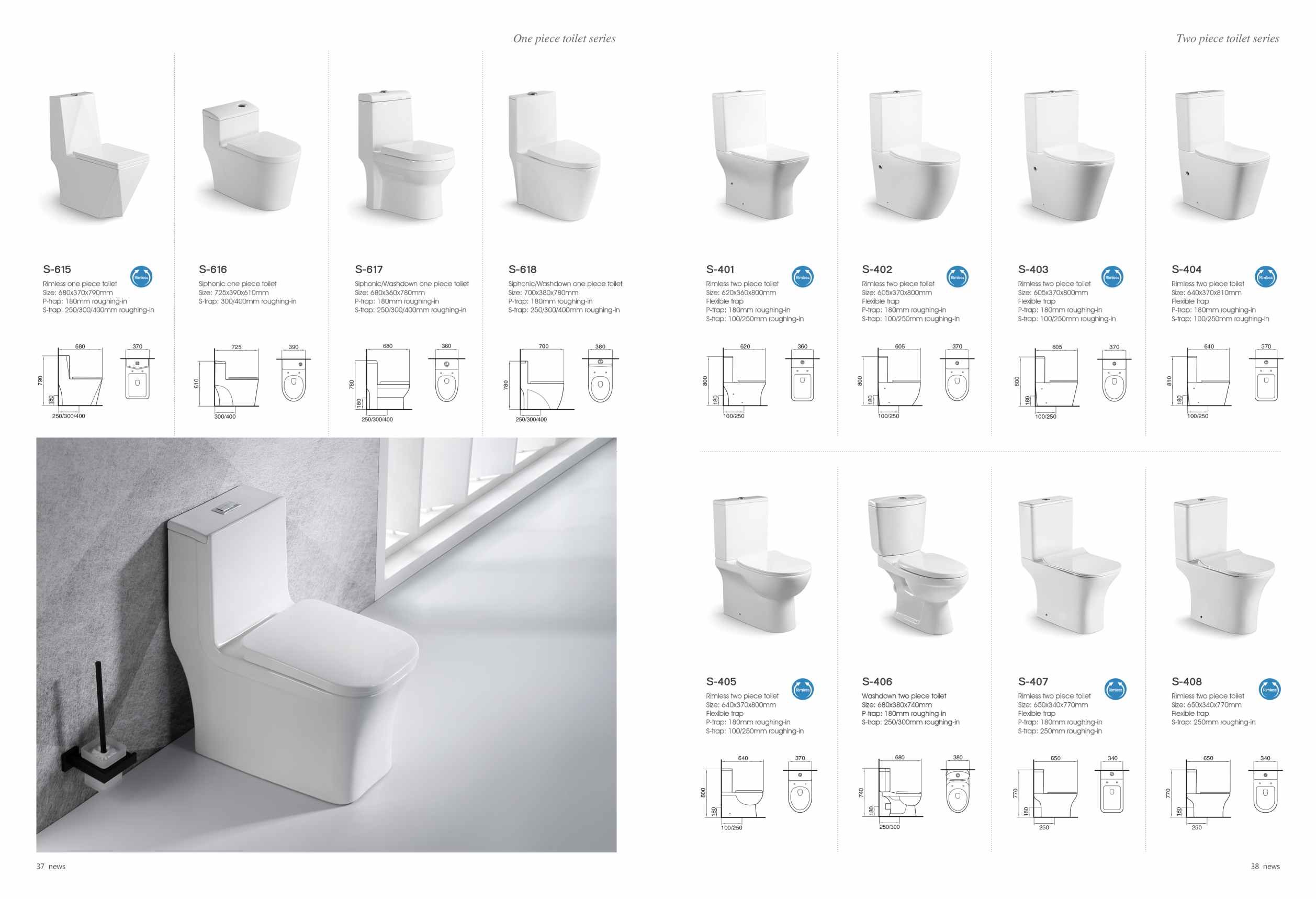 Two Piece Washdown Bathroom WC Toilet Elongated Seat Included