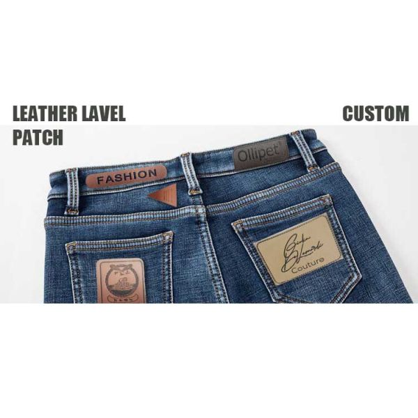 Wholesale Custom Real Leather Patches Brand Logo PU Leather Debossed Logo for Garment