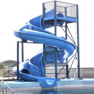 Quality Cyclone Swimming Pool Water Slide One Piece Fiberglass Blue Color For Aqua Park wholesale