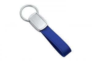 Quality Color Tape PU Blue Leather Keychain Green Personalized Epoxy Doming Logo wholesale