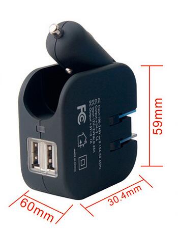 2 in 1 smart car charger with travel charger smart car cahreger for phone ipad