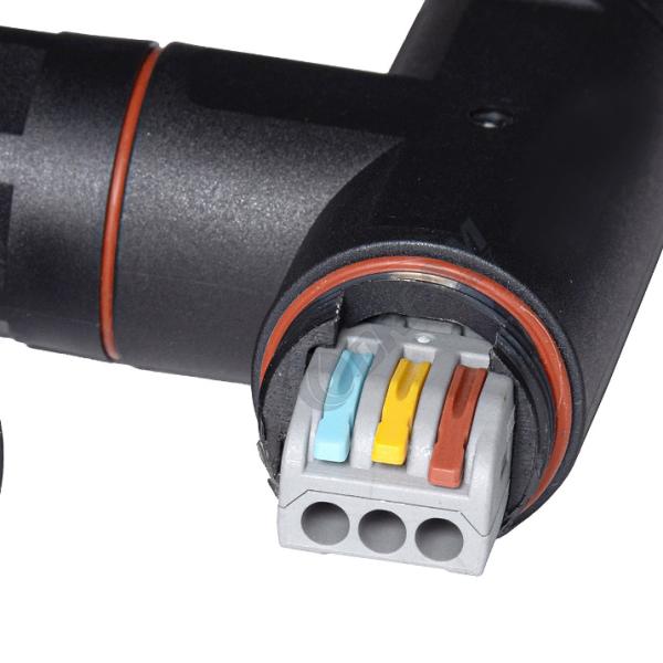 Quick Locking 2Ways Electric Wire Connector M20 Assembly Tee 25A AC Connector IP67 Led Light Waterproof Cable Connector