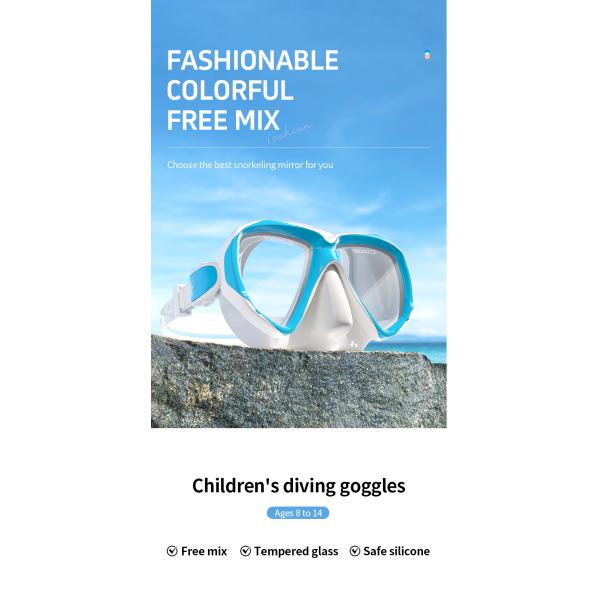 ODM Silicone PC Mirrored Youth Swim Mask And Snorkel Eco Friendly