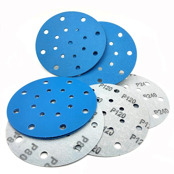 Customized Support 6 inch Yellow Flocking Round Sanding Disc for Automotive Grinding
