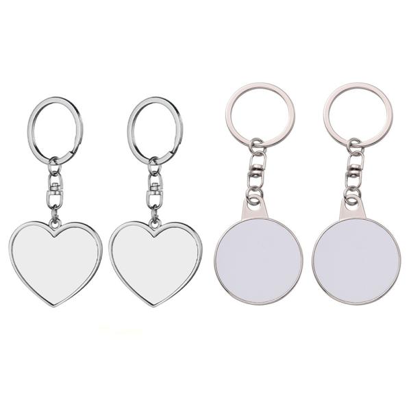 Simple Valentine's Day Gift Customized Double Sided Sublimation Blank Heart Shape Keychain Pendant