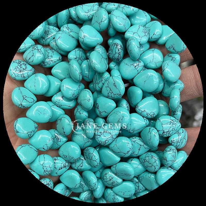 Malachite Clear Quartz Gem Bead Natural Crystal Water Drop Shape Stone Loose Bead Strands For Bracelets