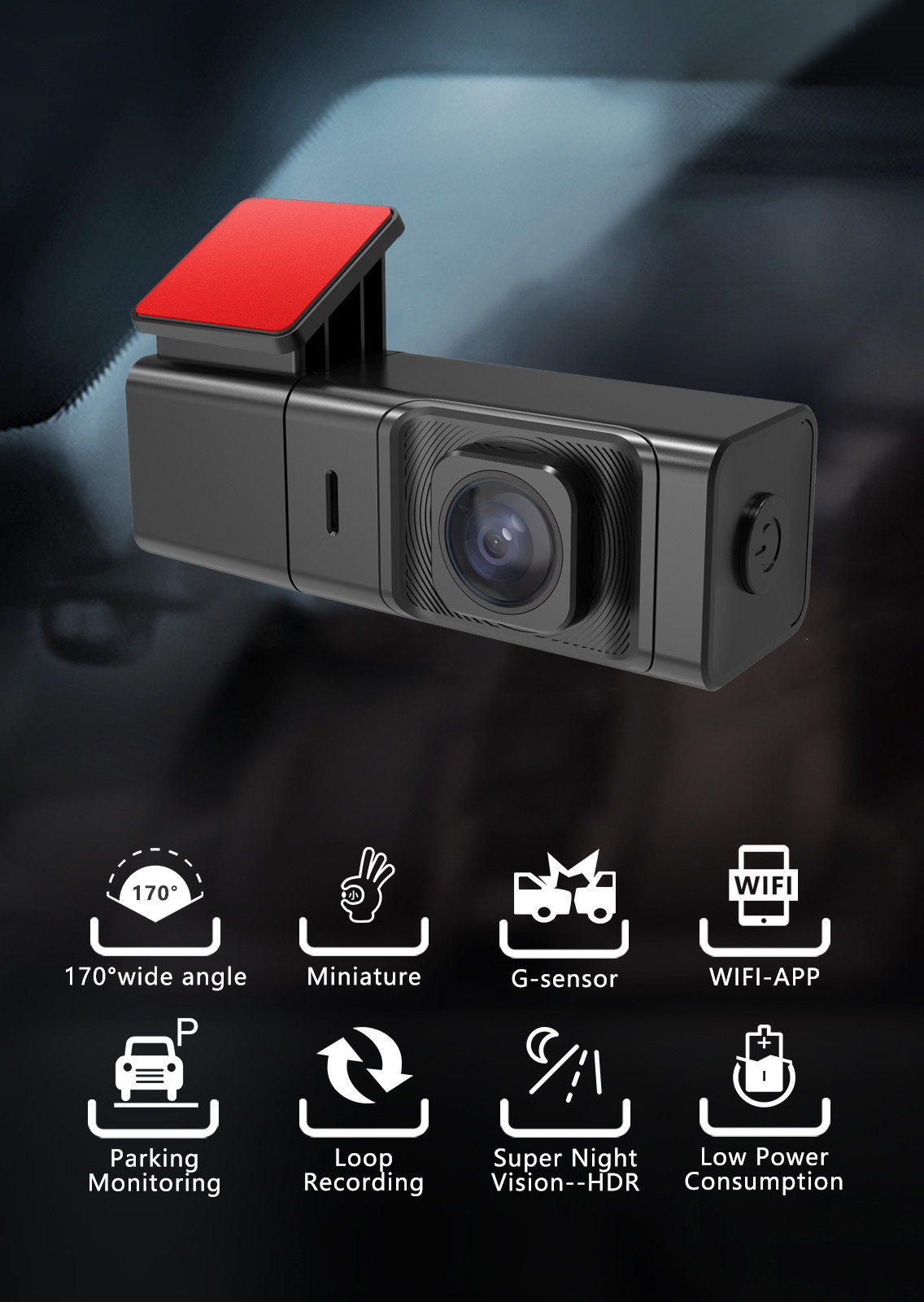 NT96672 Mobile 4K uSB Car DVR Camera Rear Digital Video Recorder WIFI 1080FHD