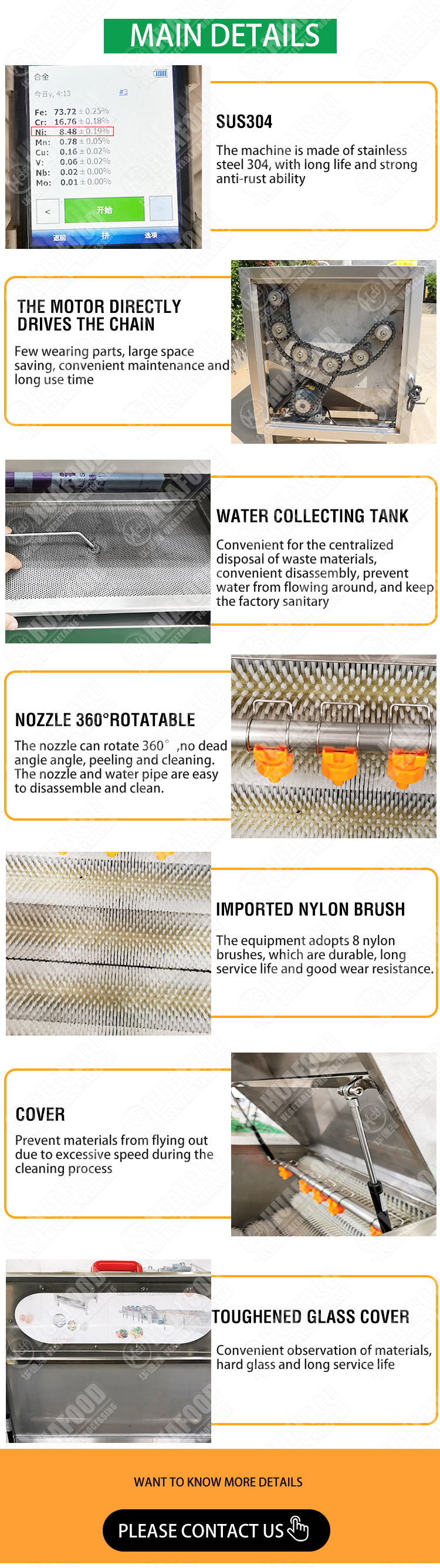 Industrial french fries production line potato washing and peeling machine
