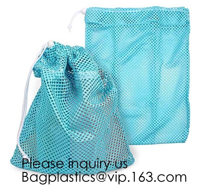 Drawstring Bag With Cord Lock And White Sturdy Mesh Material For Factories, College, Dorm, Storage Sturdy & Breathable