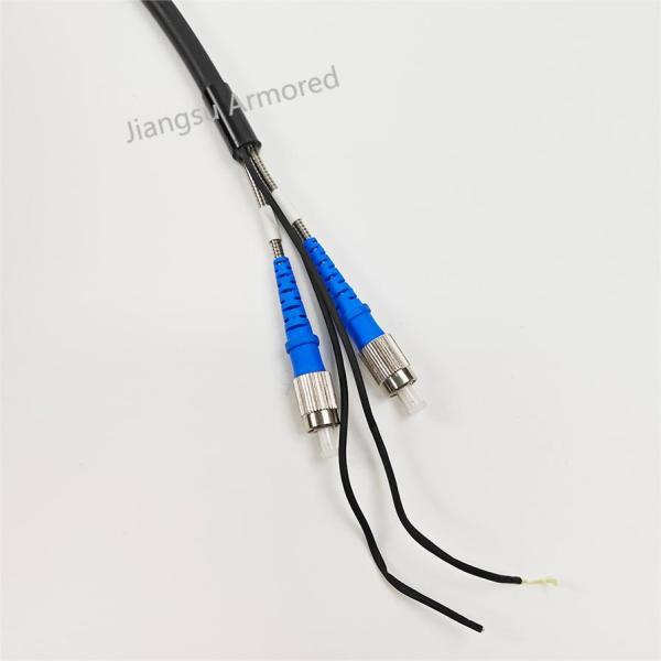 Duplex 7.0mm SM Armored CPRI Patch Cord With Pulling Eye FTTA Patch Cord Black LSZH
