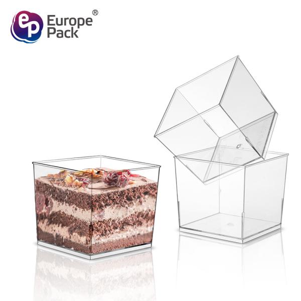 China Manufacturer custom printed square clear mini smoothie yoghurt dessert